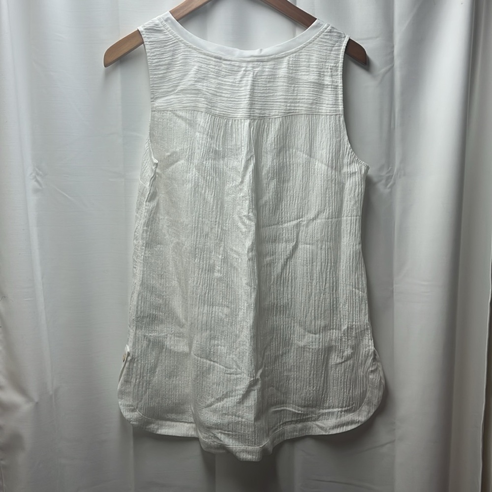 Soft Surroundings Ivory Pearl Oceo Gauze Tank- S - Picture 7 of 7